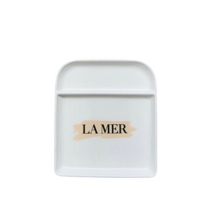 LA‎ MER Luxury Skincare Small White Logo Porcelain Ceramic Tray 5” x 4.5”